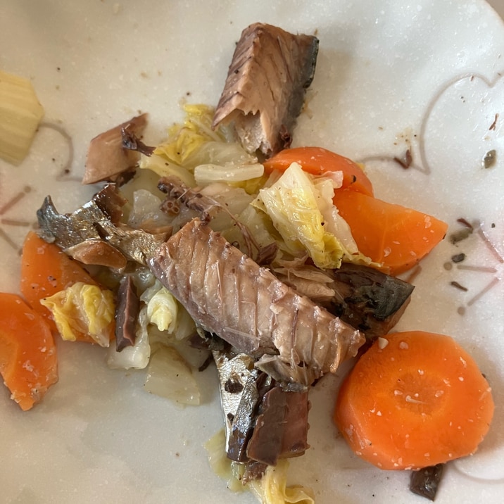 白菜と人参の鯖炒め